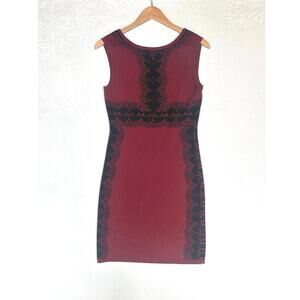 Red Black Bodycon Dress‎ Sexy Whimsigoth Party Sheath Women's M Burgandy